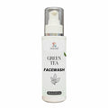 JMZONE Green Tea Face Wash, Foaming Cleanser with Built-in Silicone Cleansing Brush, Paraben Free, for All Skin Types, 100 ml