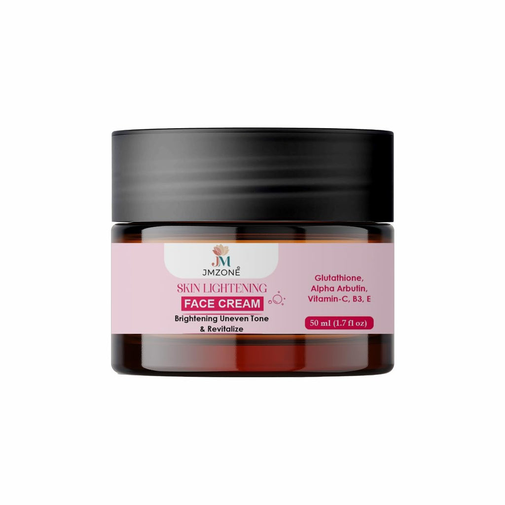 JMZONE Skin Lightening Face Cream with Glutathione, Alpha Arbutin, Vitamin-C, B3, E, Brightening and Revitalising, 50 ml