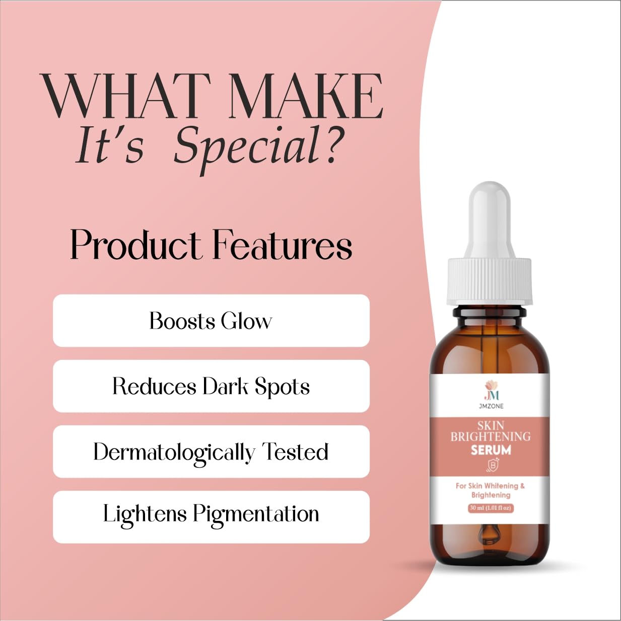 Jmzone Skin Brightening Serum, For Skin Whitening & Brightening, 30ml