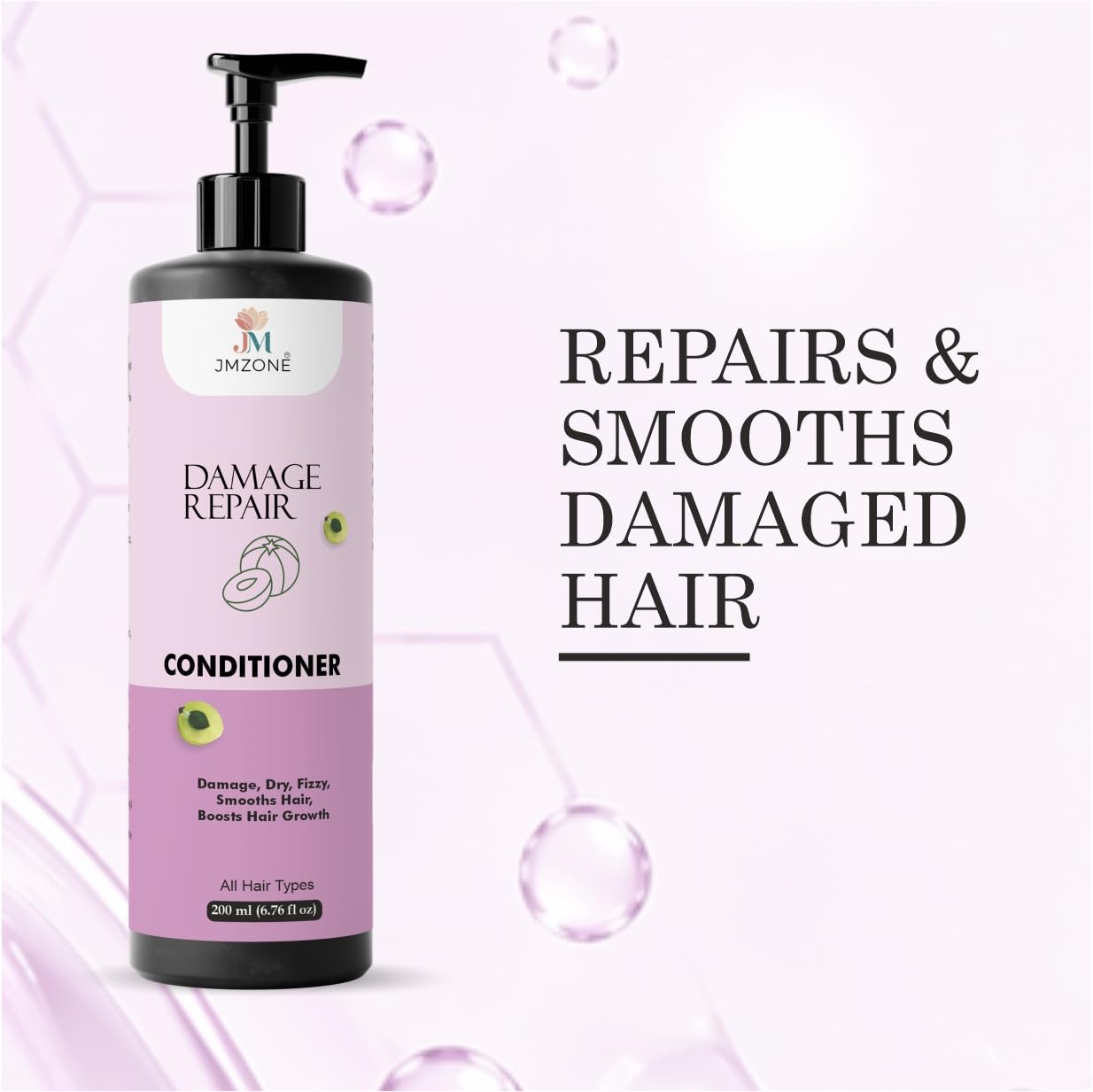 Jmzone Damage Repair Conditioner, 7 in 1 Formula, Paraben Free, for All Hair Types, 200 ml