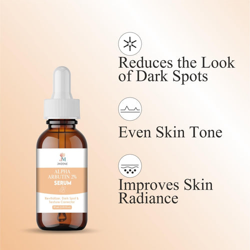 JMZONE Alpha Arbutin 2% Serum, Revitalizer, Dark Spot & Texture Corrector, 30 ml