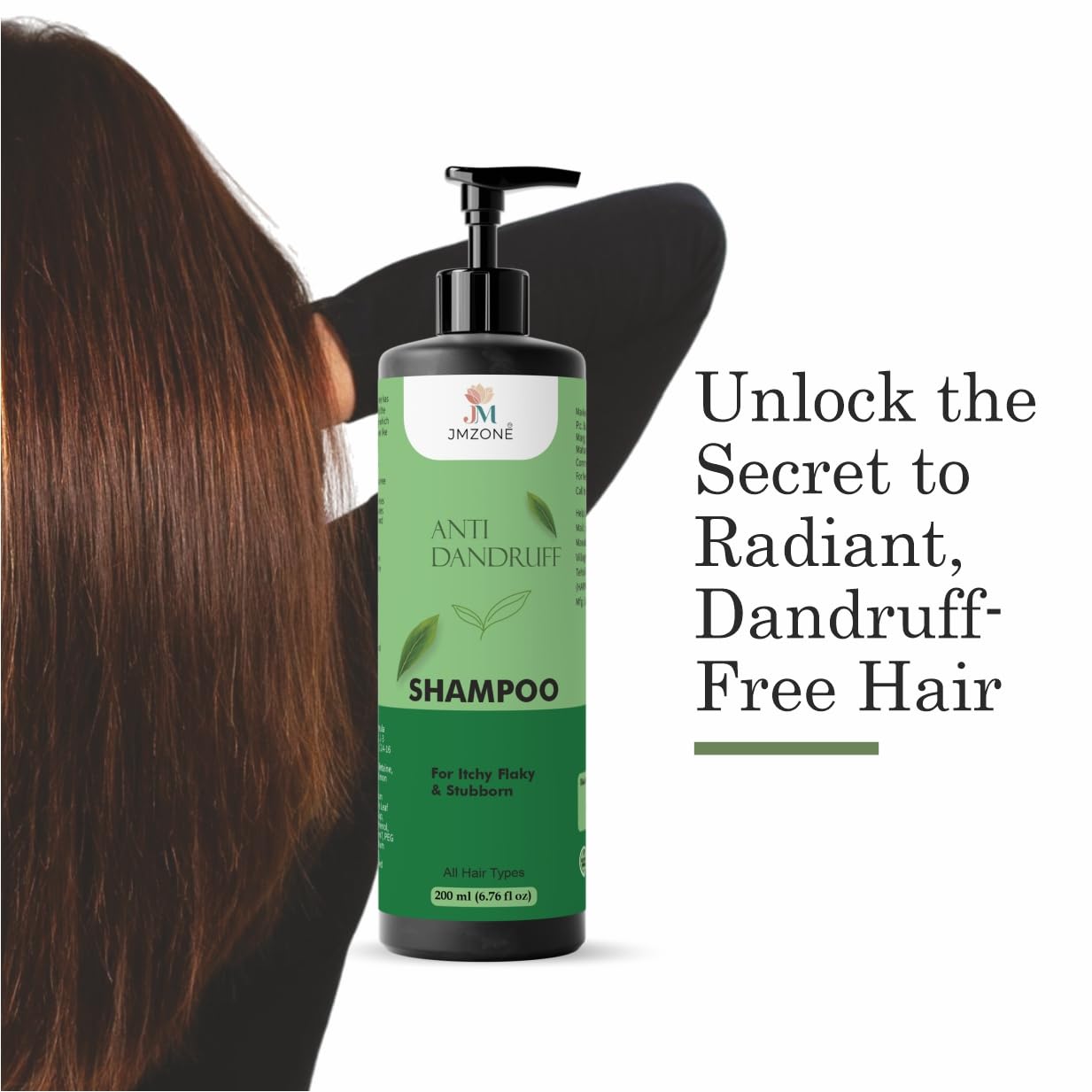 JMZONE Anti Dandruff Shampoo, for Itchy Flaky and Stubborn Scalp, with Pyrithione Zinc, All Hair Types, 200 ml