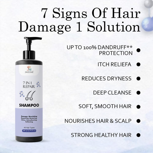 JMZONE 7 in 1 Repair Shampoo, Damage Nourishing Repairing Restoring, All Hair Types, 200 ml