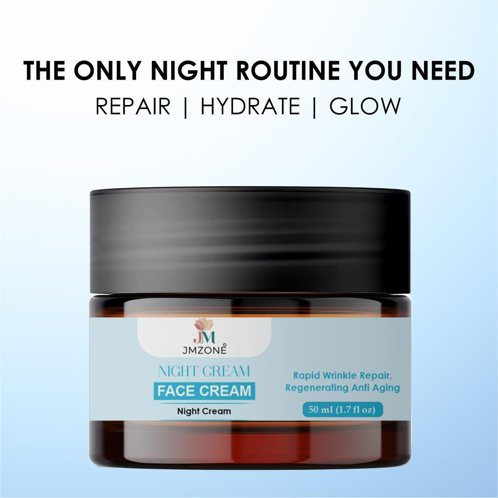 JMZONE Night Face Cream with 1% Salicylic Acid, Skin Rejuvenation, Anti Ageing, Deep Moisturisation, 50 ml