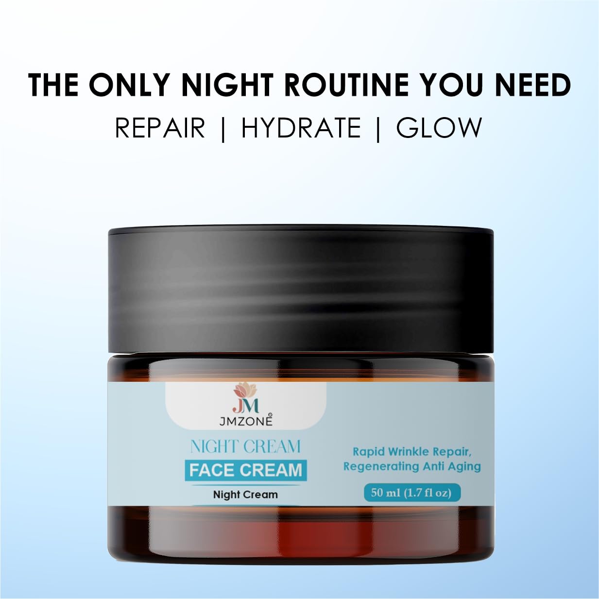 JMZONE Night Face Cream with 1% Salicylic Acid, Skin Rejuvenation, Anti Ageing, Deep Moisturisation, 50 ml