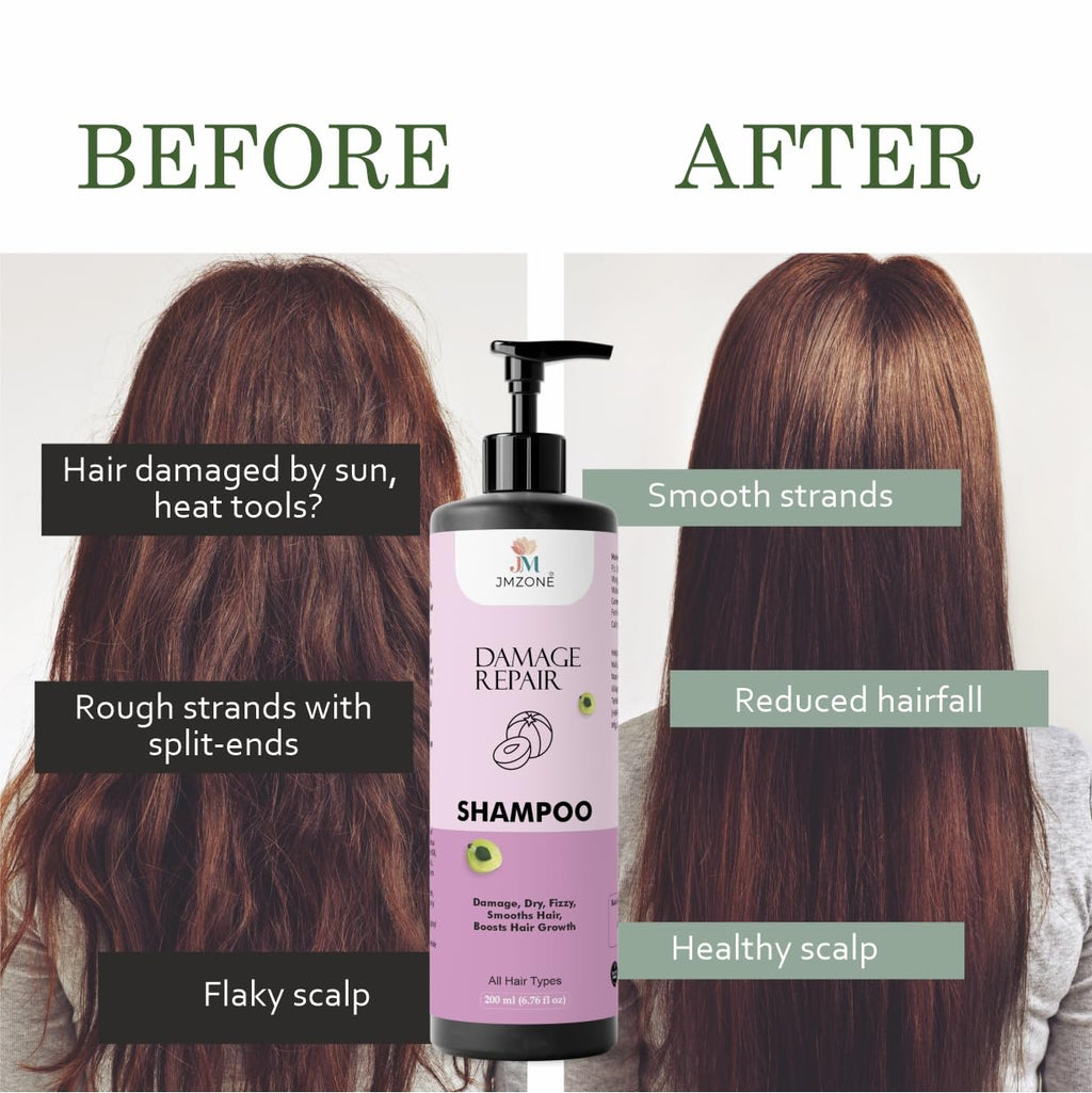 JMZONE Damage Repair Shampoo, with Rosemary Extract, for All Hair Types, Anti Hair Fall, Frizz-free, 200 ml